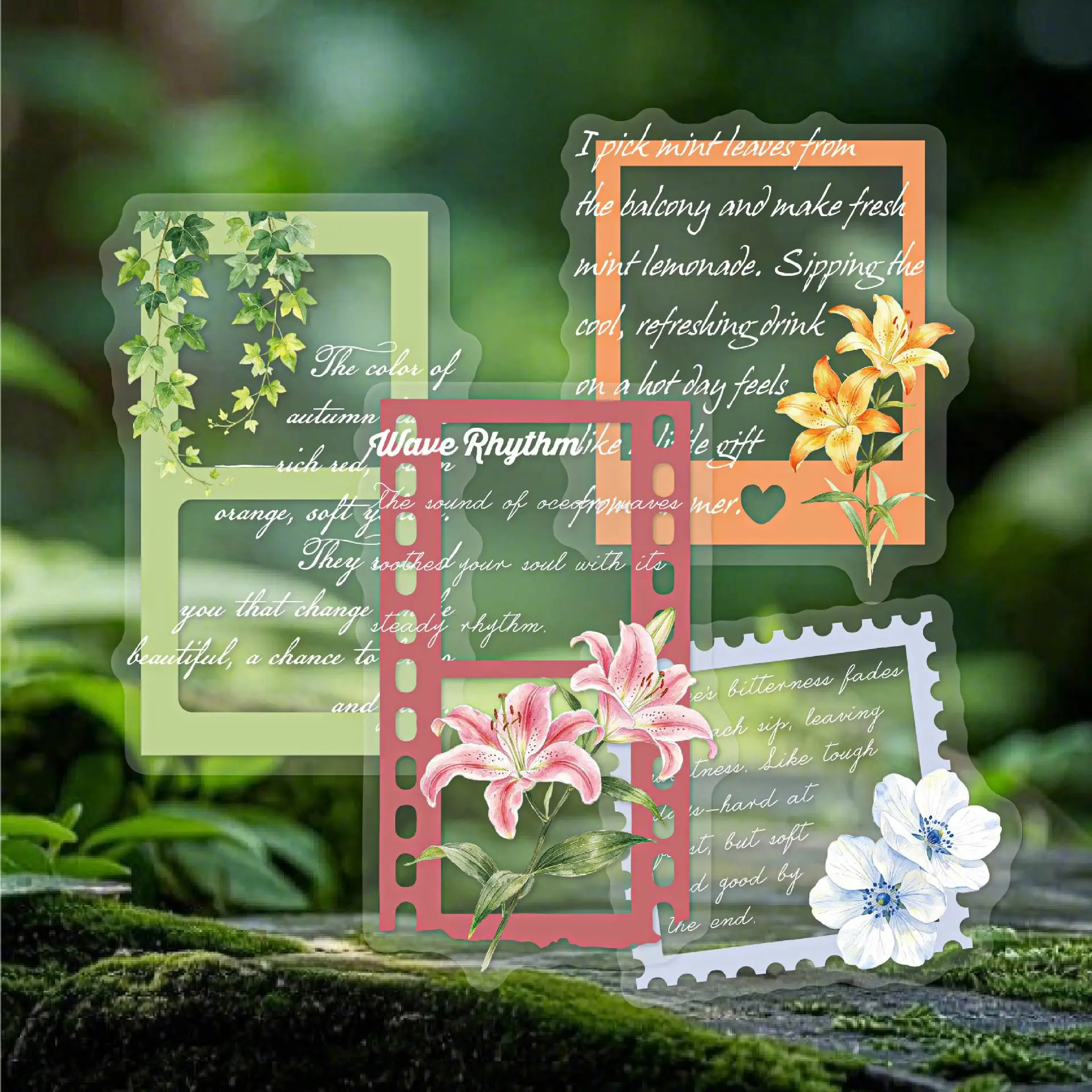 20pcs/1lot Kawaii Scrapbook Sticker Flowers Among the Mail Scrapbooking Supplies Planner Decorative Stationery Sticker