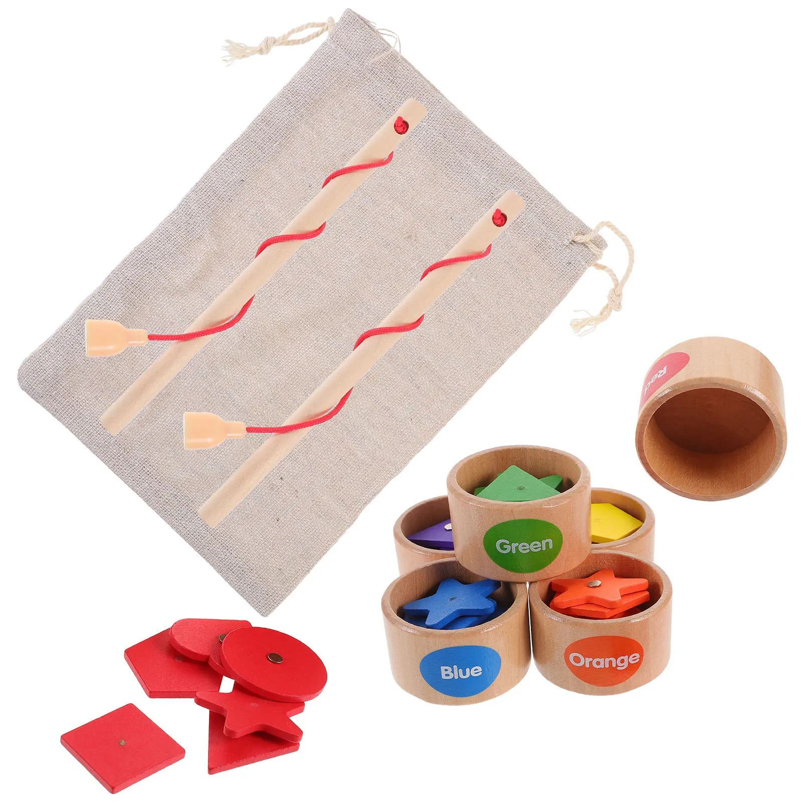 1 Set Formensortierbecher für Kinder, passende Box, Holz-Lernpuzzle für Kleinkinder, Feinmotorik, Farberkennung, Entwicklungsförderung