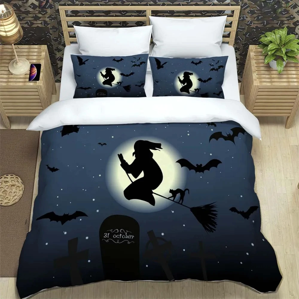 Halloween personalized printed polyester bedding soft and comfortable Complete size Customizable comforter bedding sets