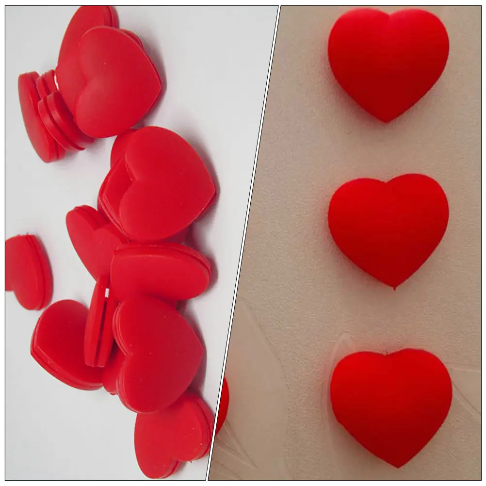 6 Pcs Dampen Racket Shock Absorbers Red Heart-shaped Tennis Vibration Dampeners