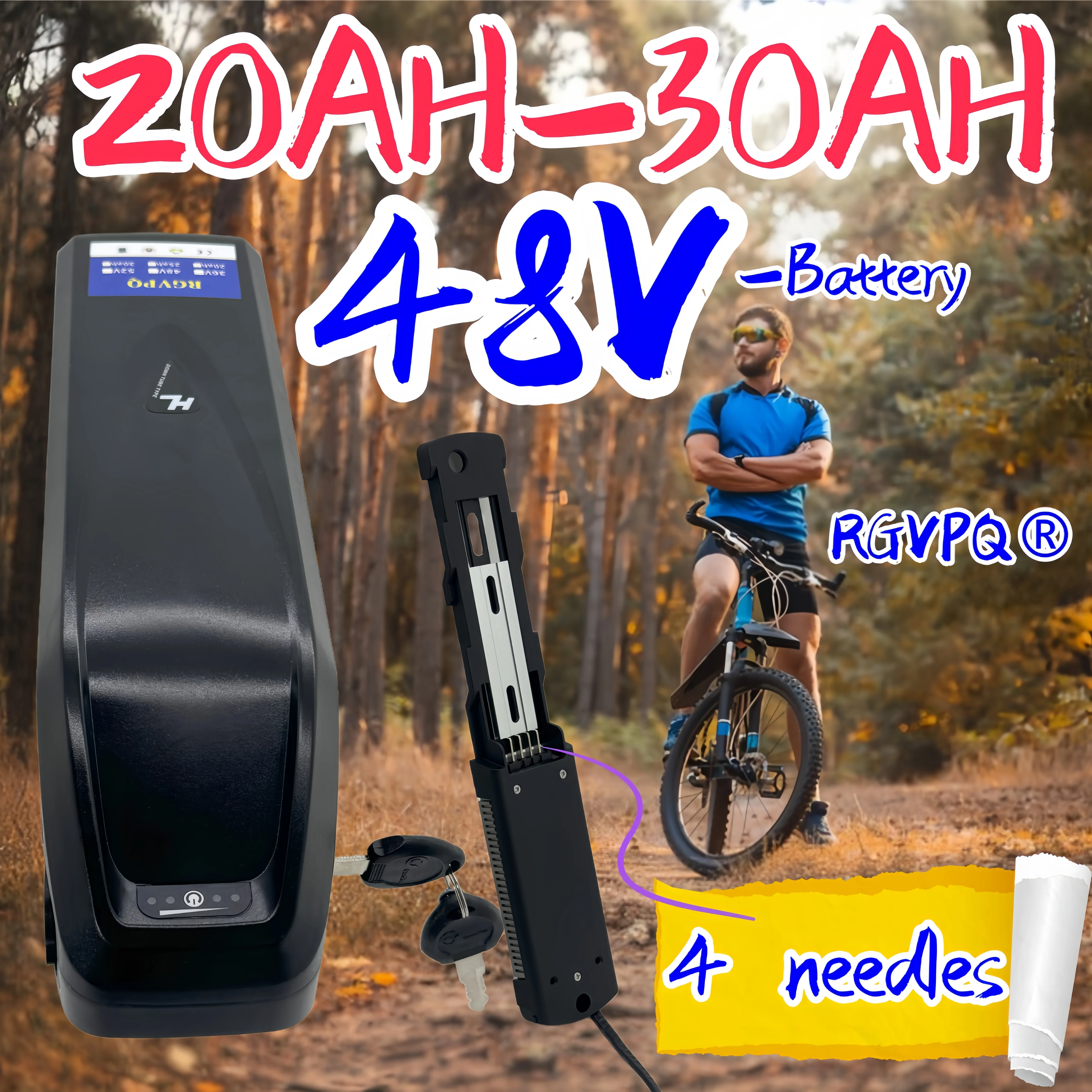 

Brand new Hailongshan bicycle lithium battery 48v 20AH outdoor sports bicycle super powerful lithium battery, built-in 30ABMS