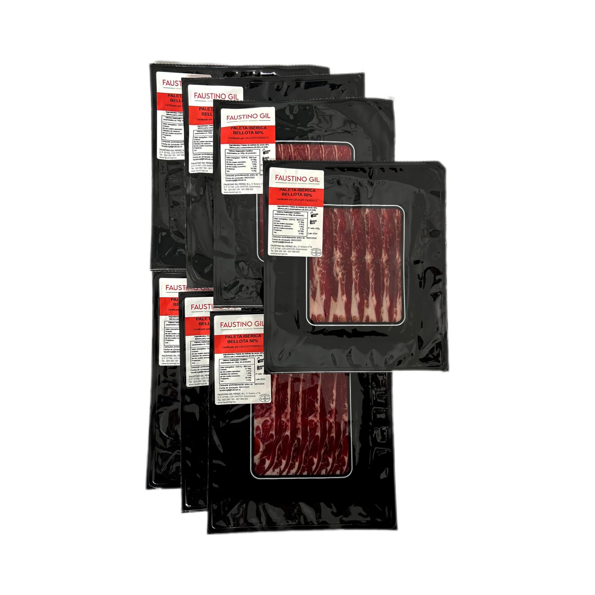 PALETA BELLOTA 50% IBERICA - 7 Sobres de 100g - Elaboración tradicional - Ibéricos Faustino Gil -