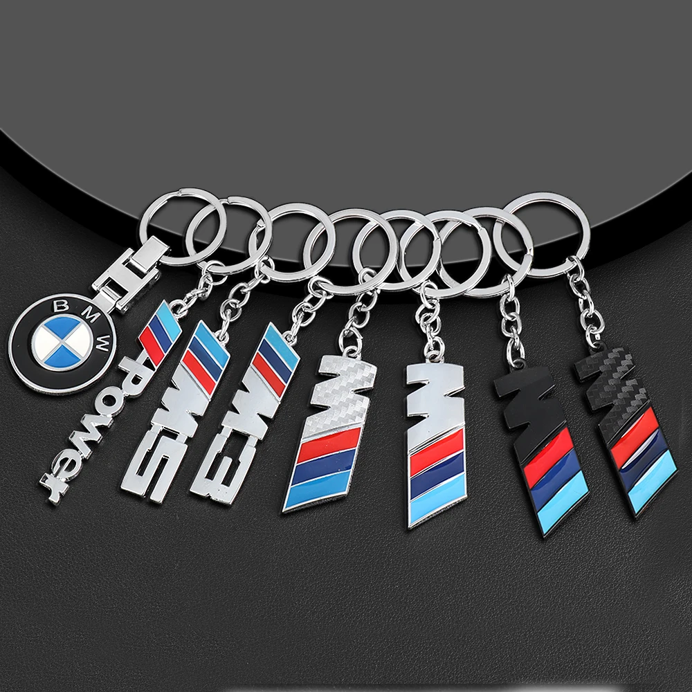 Car 3D Metal Keychain Leather Keyrings Key Holder For BMW Power M E34 E36 E46 E60 E87 E90 E91 F10 F30 F25 G20 X1 X2 X3 M3 M5 X5