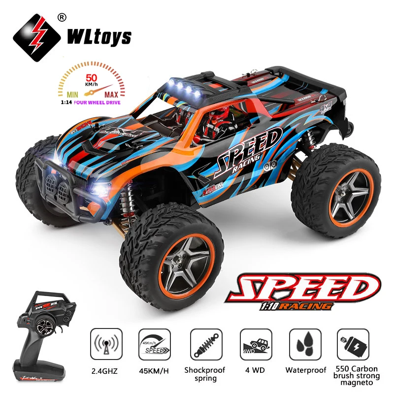 Wltoys 104009 1/10 2.4G 4WD Brushed RC Car High Speed Vehicle Models Toy 45km/h Truck Kids Toys Off Road Remote Control VS 10428