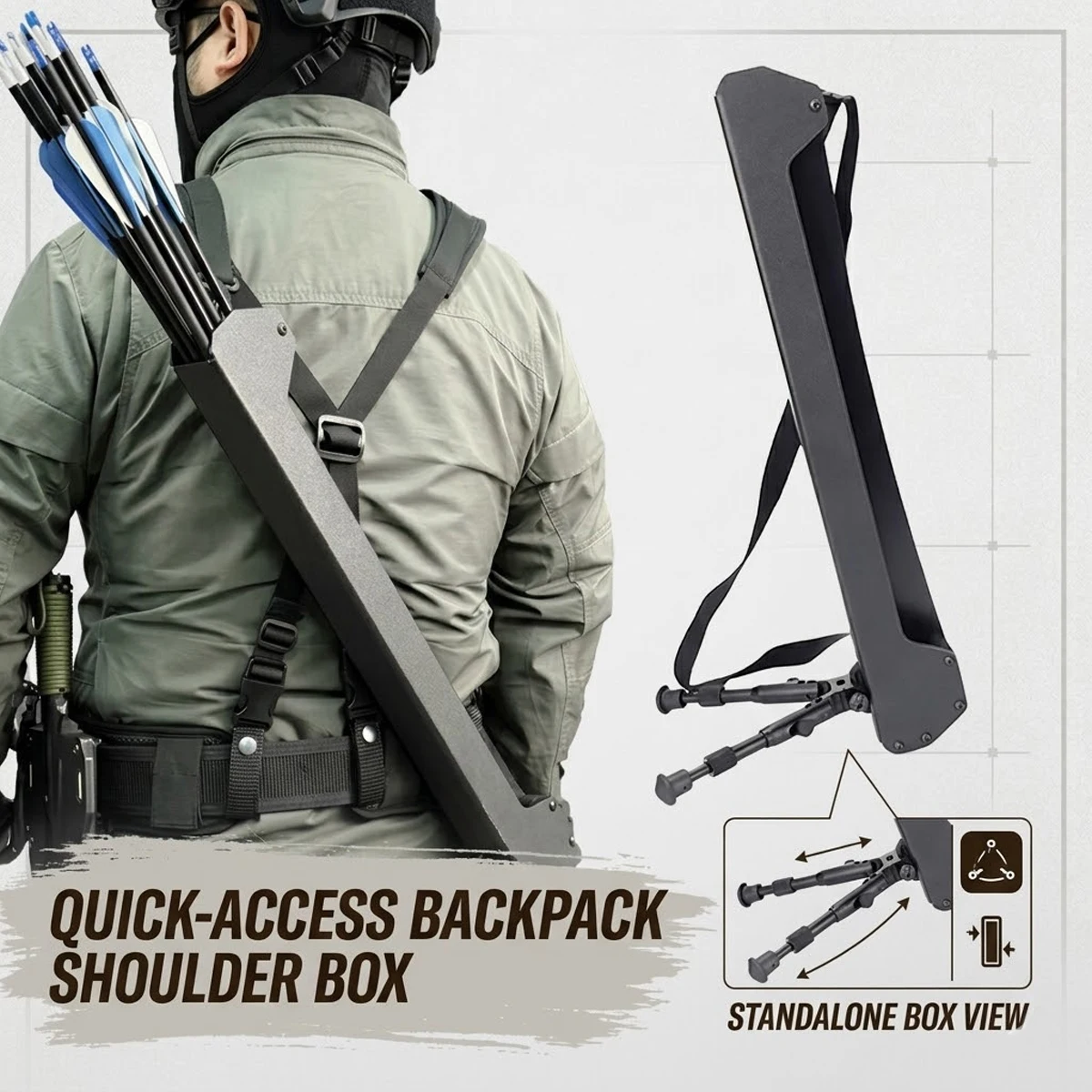 

Knapsack Arrow Quiver Quick Response Alloy Archer Box Shooting Range Training Archery Tactical Arrow Box Outdoor Hunting Gear