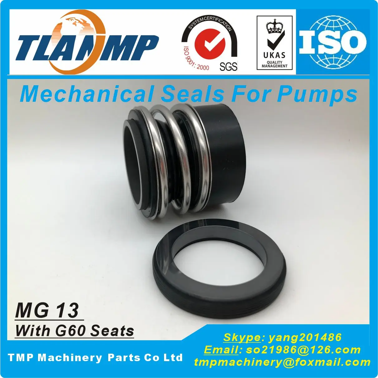 MG13-38 , MG13/38-G60 TLANMP Mechanical Seals for Shaft size 38mm Water Pumps with G60 stationary seats