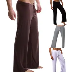 Pantalones de Yoga para hombre, pantalón de chándal de seda de hielo para gimnasio, Fitness, informal, con cordón sólido, primavera y verano, 20231