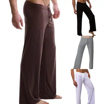 Pantalones de Yoga para hombre, pantalón de chándal de seda de hielo para gimnasio, Fitness, informal, con cordón sólido, primavera y verano, 20231