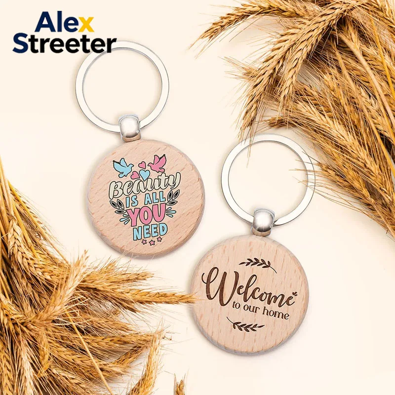 

Деревянный брелок ALEX STREETER с индивидуальным логотипом, персонализированные брелоки в форме сердца с гравировкой имени и даты, подарки на выпускной