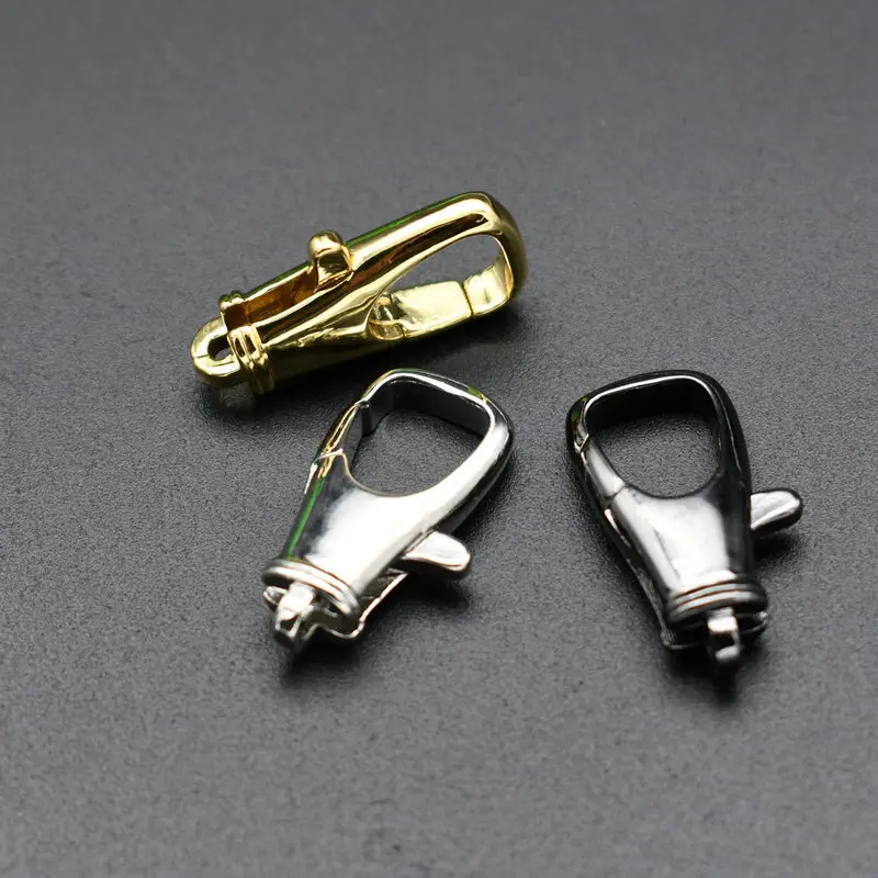 High Quality Anti Rust Black Silver Gold Plated Big Rectangle Spring Lobster Necklace Clasps Connector for DIY Jewelry Keyholder