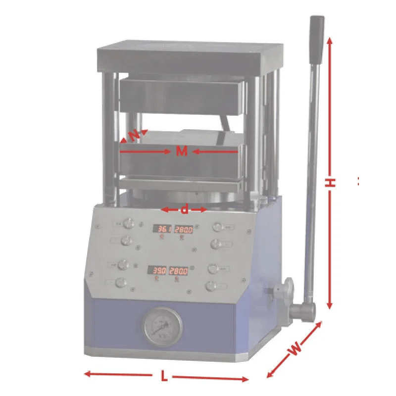 Lab Powder Hot Press 500°C 10T Manual Heated Hydraulic Heating Press Machine with Optional Water Cooler