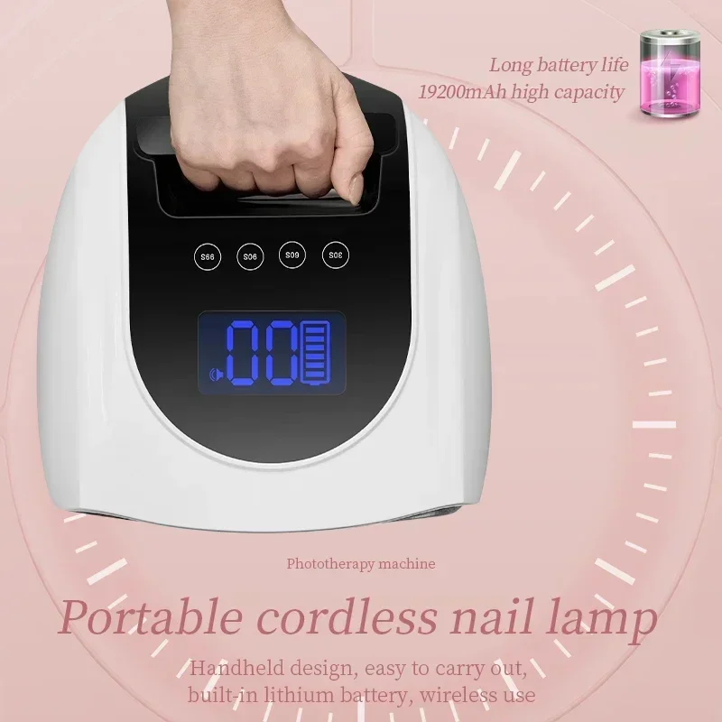 

New Arrival 96W Rechargeable Nail UV Lamp Gel Polish Dryer Wireless LED Light for Nails Cordless Nail Art Lamp 42 Led Lamp Beads