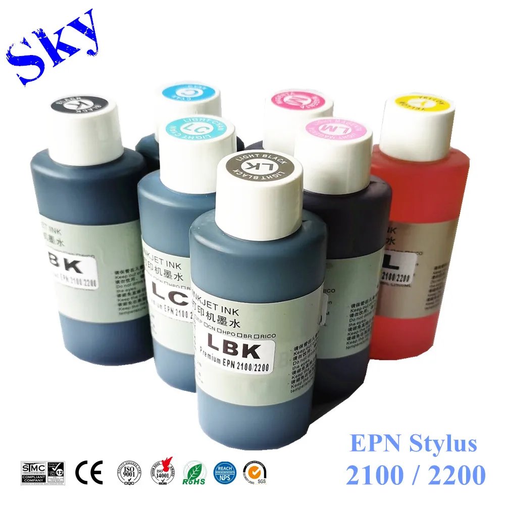 Dye refill ink suit for Epson T0341 - T0347 ,7colors ink , replacement ink suit for Epson Stylus Photo 2100 2200 printer