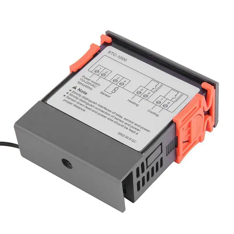 STC 1000 Digital Temperature Controller: Dual Heating Cooling Function NTC Sensor Probe Aquarium Incubator
