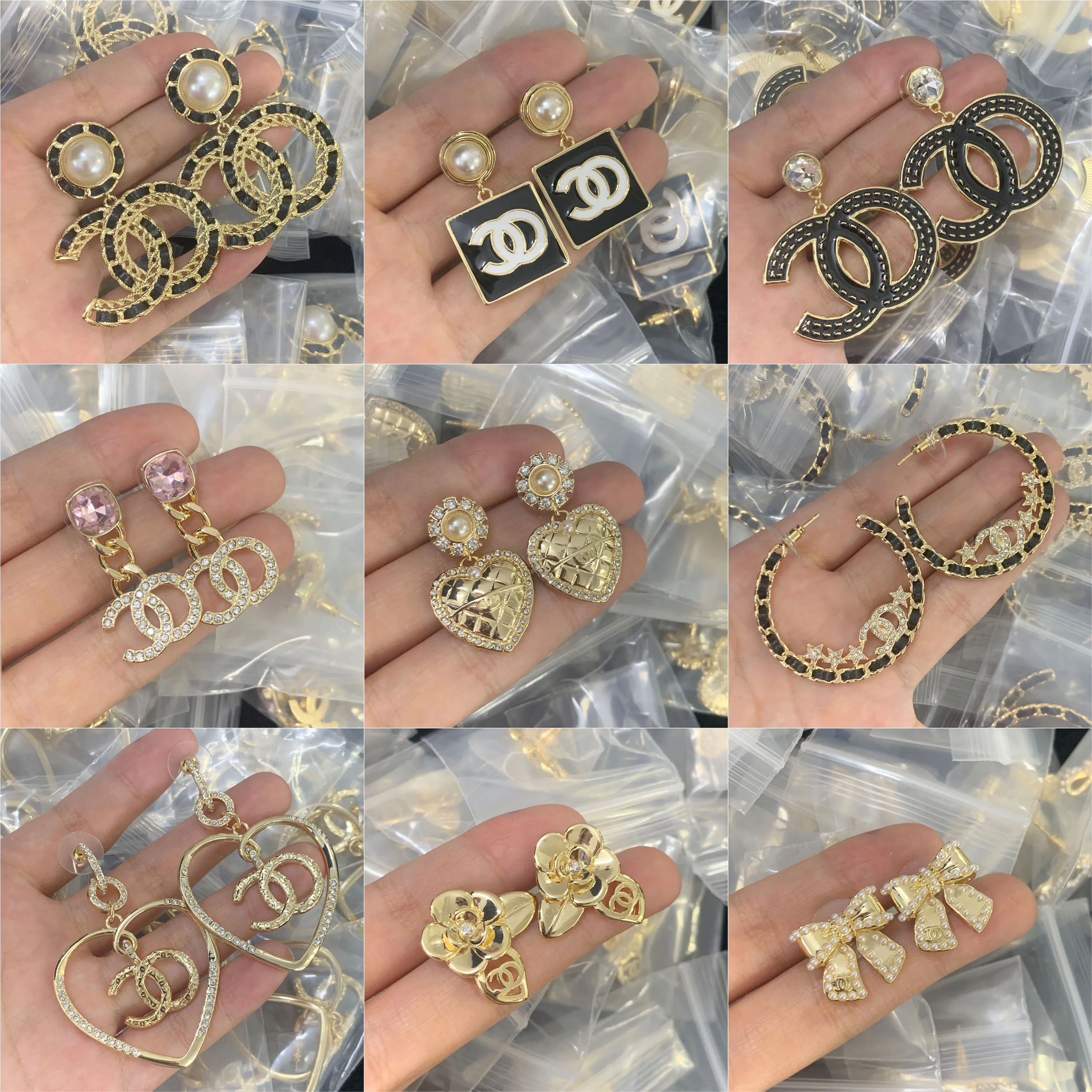 

2026 new Chan stud earrings double C low key high end charm suit minimalist fashion lovers, affordable price