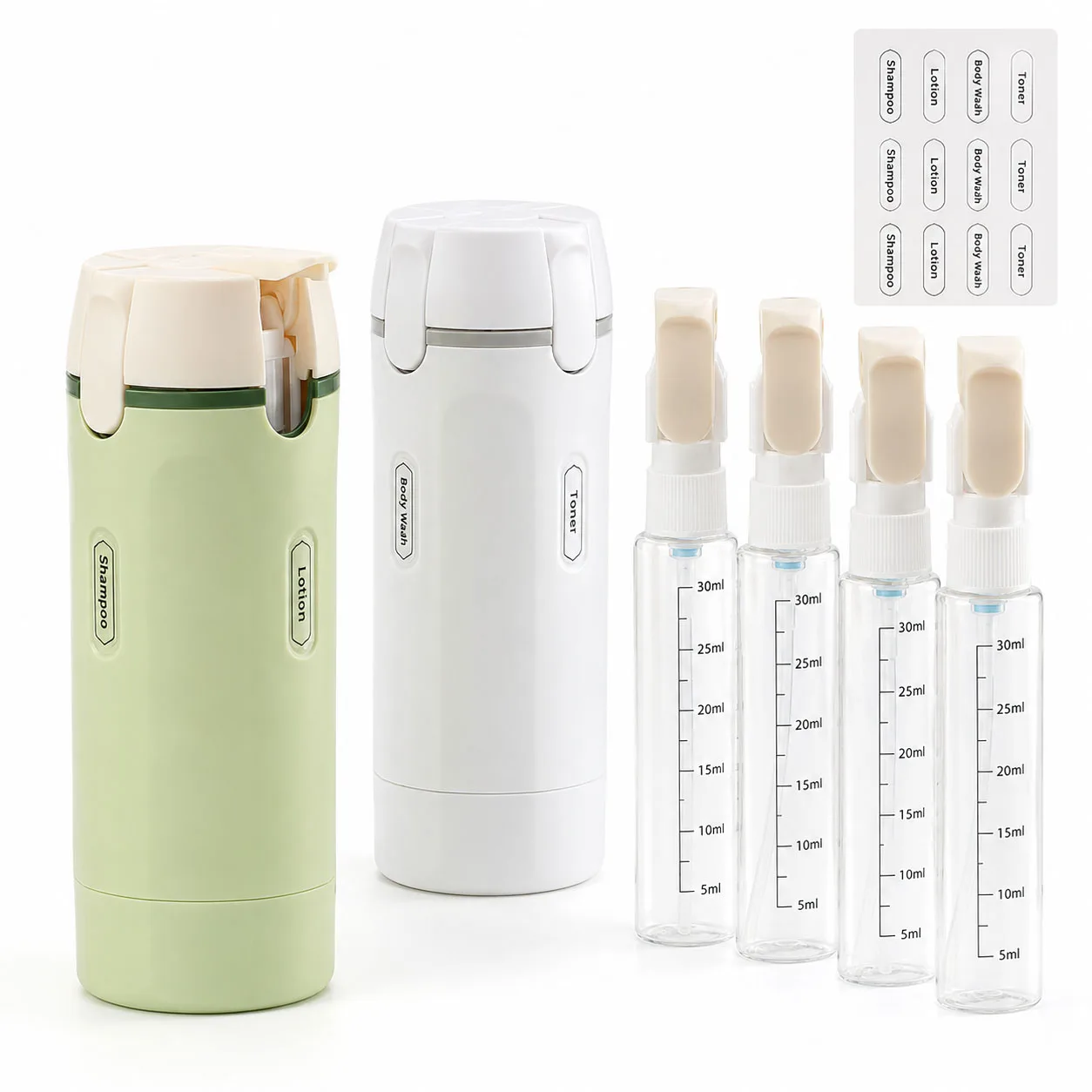 4 In 1 Travel Dispenser Portable Travel Bottles Leak Proof Leakproof Travel Container For Perfume Shampoo Conditioner Lotion