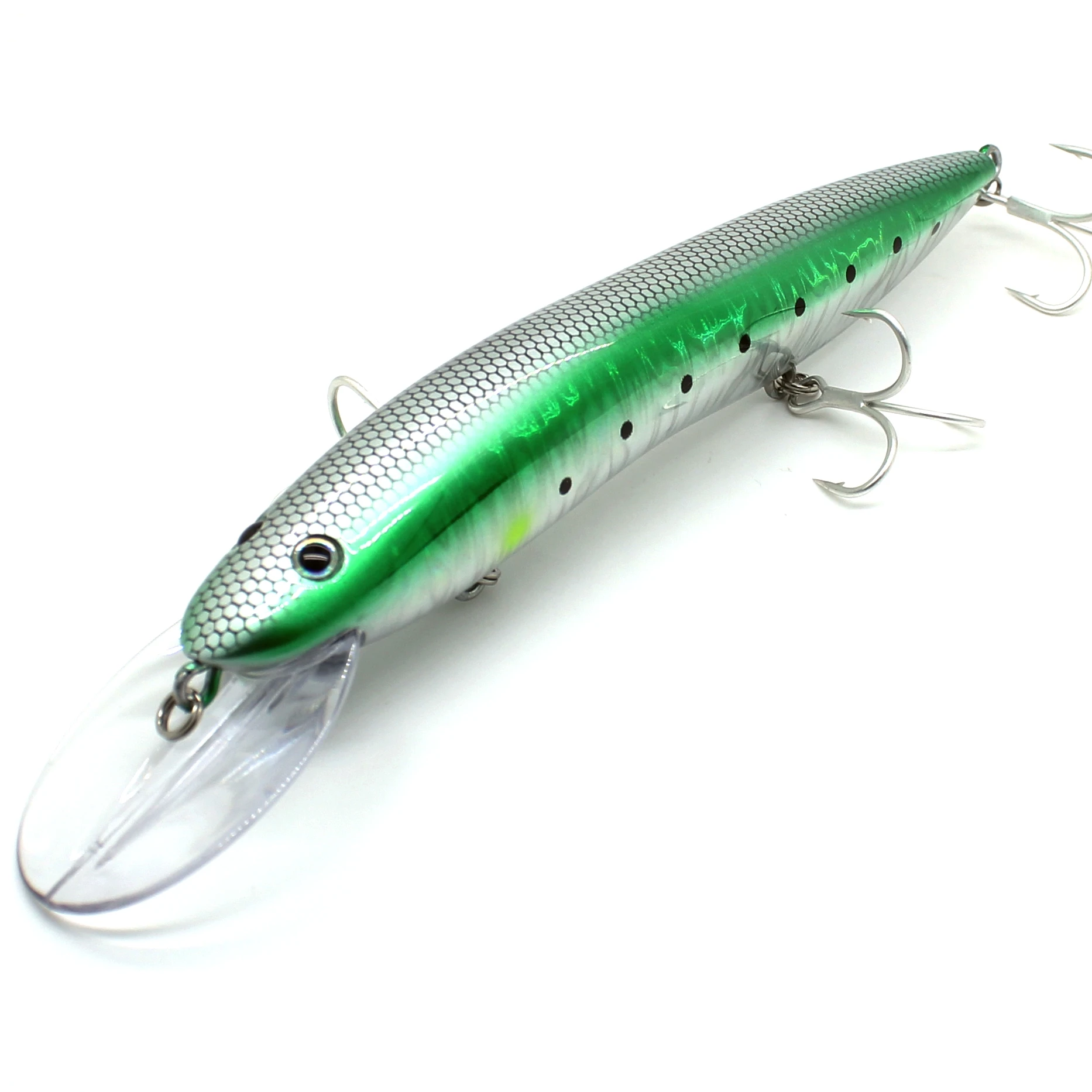 AOCLU-Hartköder für Tiefseeboot, schwimmende Minnow, Jerkbait-Rassel, Felsköder, 4 x Drillinge, japanische Qualität, 150 mm, 33 g, 1 Stück
