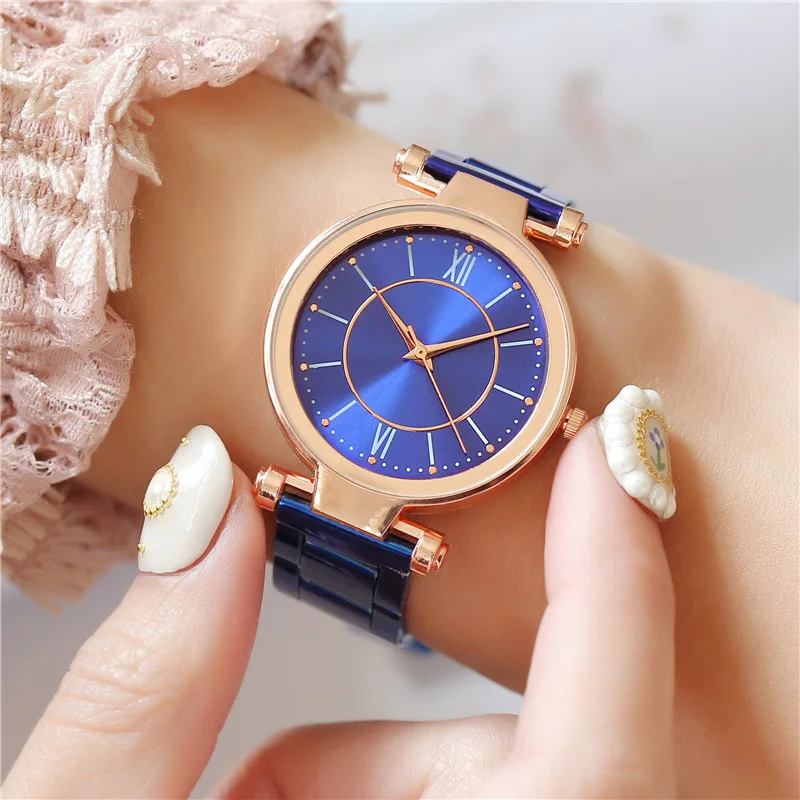 Women Watch Stainless Steel Top Quailty Luxury Push Button Hidden Clasp Sport Wristwatches Jewelry Gifts Relogio Feminino Montre