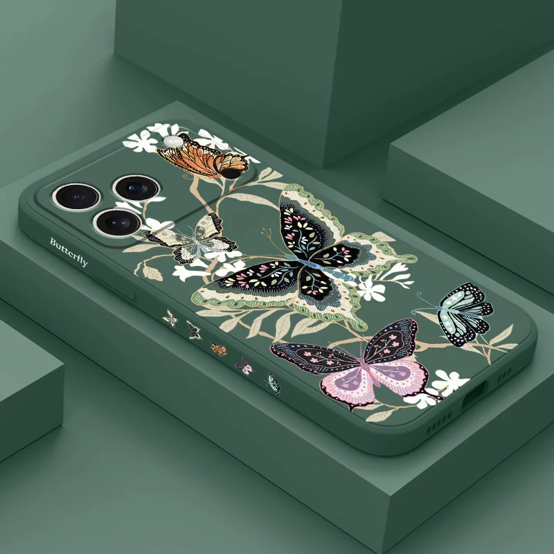

Queen Butterfly Phone Case For iPhone 17 Air 16 16e 15 14 13 Pro Max Plus Mini Liquid Silicone Soft Cover