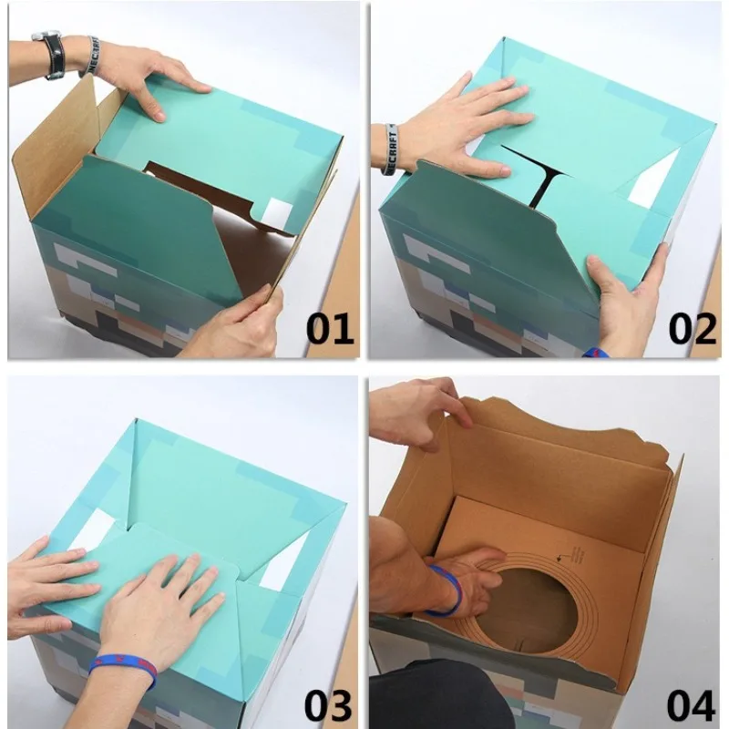 ماينكرافت ستيف كوسبلاي أغطية الرأس الزاحف لعب الأدوار أزياء هود الدعائم أنيمي بكسل ورقة قناع نموذج هدايا عيد الهالوين #6