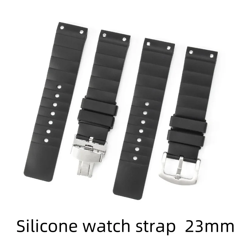 Silicone watch strap stainless steel fold Clasp watchband Dedicated interface for CARTIER SANTOS DE CARTIER 100