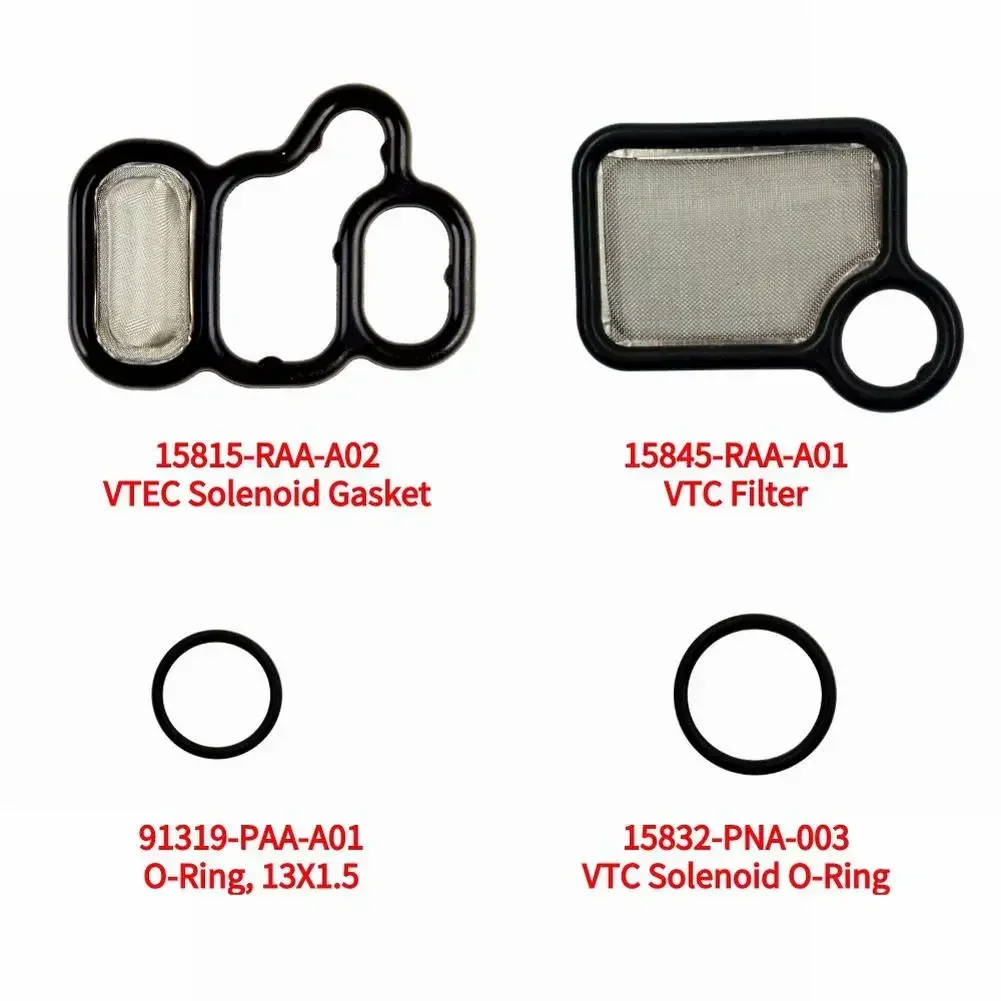 Kit de junta de válvula solenóide de carretel vtec, 4 unidades, para honda civic 2003-2007 15832pa003 15845raa01 junta solenóide de moto