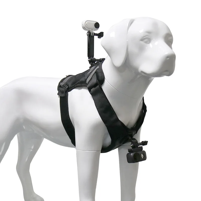 Pet camera strap - Dog vest with front and back shooting support - Suitable for GoPro/DJI Nano - Adjustable recording vest