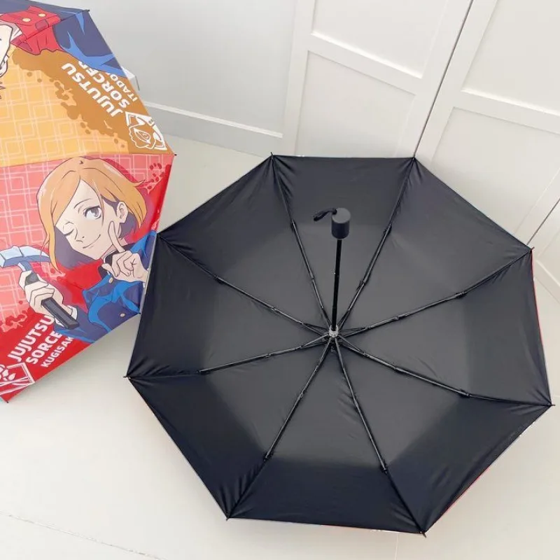 Jujutsu Kaisen Itadori Yuji Gojo Satoru Cartoon Spliced Sunshade and Sunscreen Student Portable Umbrella for Rain or Shine