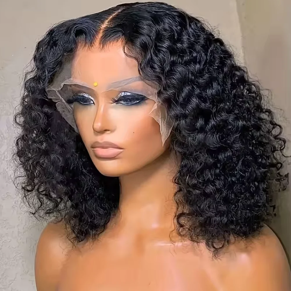 

250% Density Jerry Curly 13x4 13x6 HD Transparent Lace Frontal Wigs 100% Human Hair For Women Natural Hairline