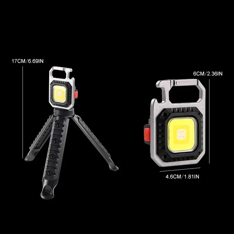 Super Bright Mini LED Flashlight USB Rechargeable Folding Stand Waterproof COB Outdoor Camping Lighting Torch Fishing Lantern