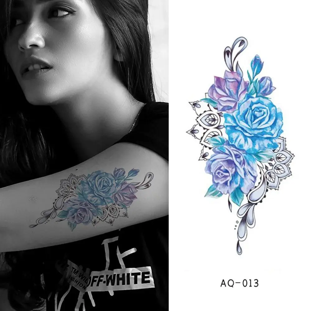 Colorful Floral Arm Tattoo Sticker Different Styles Rose Butterfly Arm Flower Sternum Tattoo Stick Waterproof