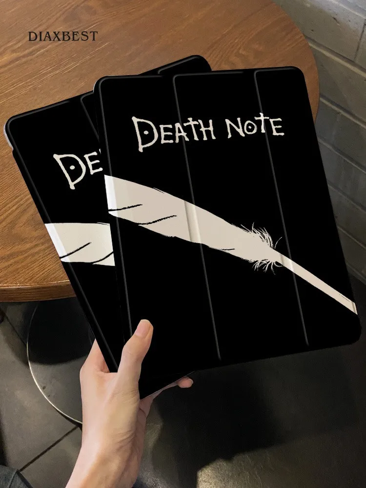 Gothic Simple Black English Notes Tablet  Cover For iPad Pro 13 11th M5 M4 12.9 A16 8 7 9th 10th Air 11 M2 M3 Mini 3-Fold Case