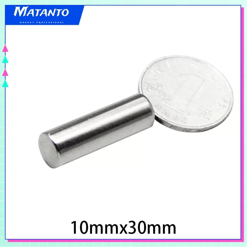 2/5/10PCS 10x30mm Small Round Neodymium Magnet N35 Super Strong Fridge Magnets Disc 10*30mm Magnetic Sheet Fishing Magnet