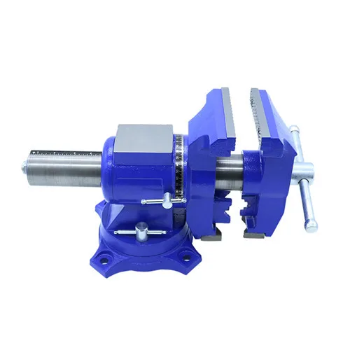 Blue Lightweight Ductile Iron Multi-purpose Bench Vise with Jaw and Swivel Base Secure Grip