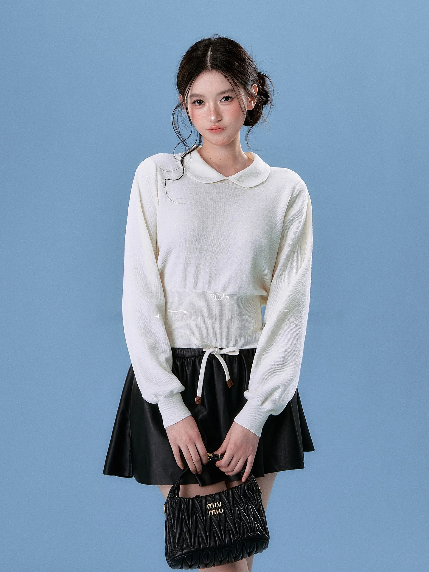 

Sweet Sli Woolen Knitted Sweater Women's Long Sve Doll Collar Faion Autumn Winter Top OIOI E Girls Youthful