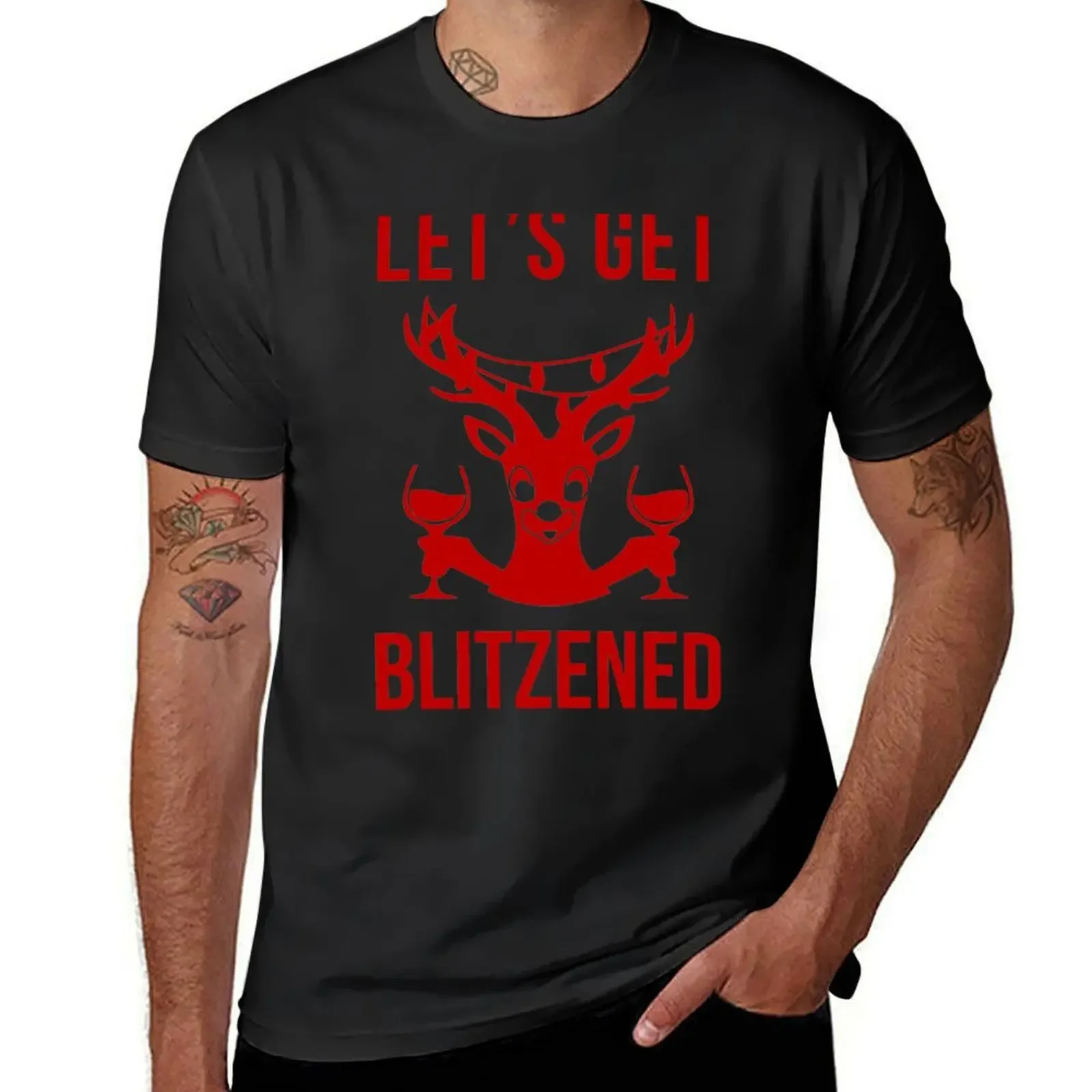 Let's Get Blitzened T-Shirt graphic t shirt vintage cute clothes for a boy sports fans mens plain t shirts