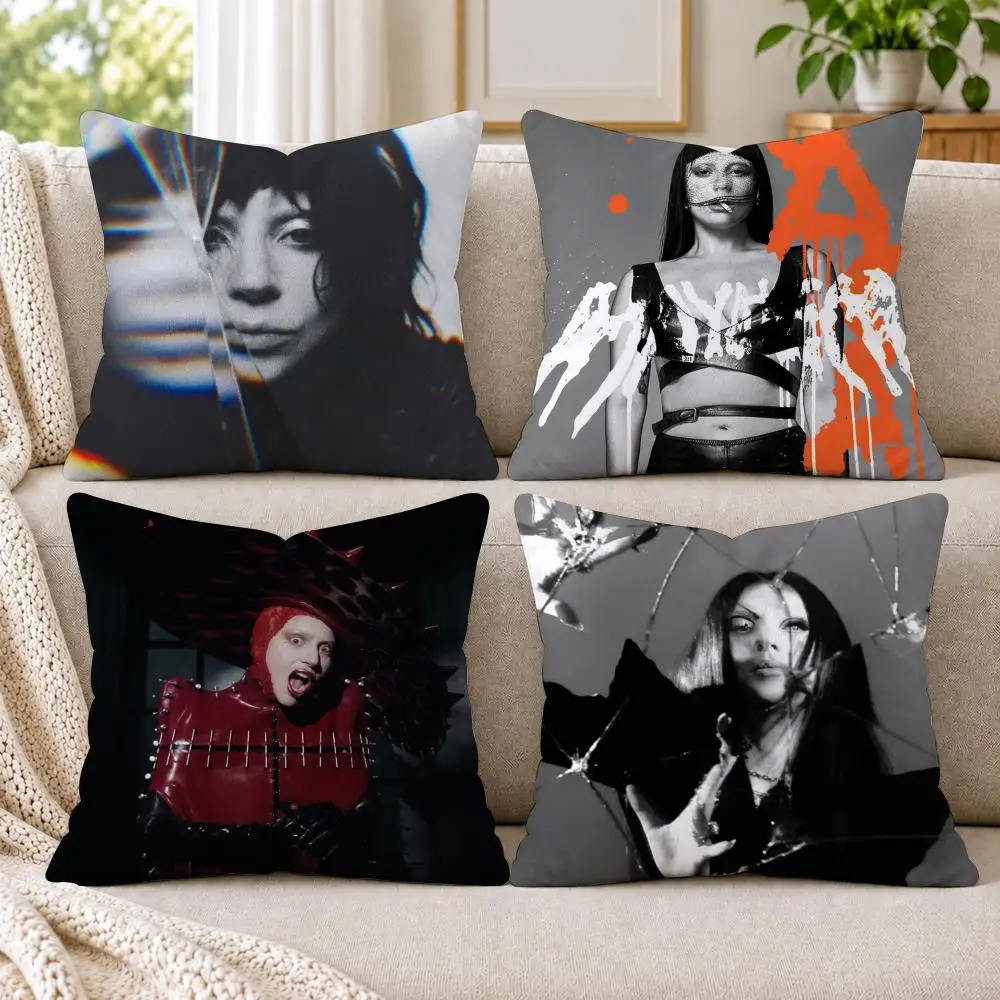 L-Lady G-Gaga Disease Cushion Cover Short Plush Double-Sided Printing Sofa Bedroom Living Room Throw Pillow Cover Home Decor