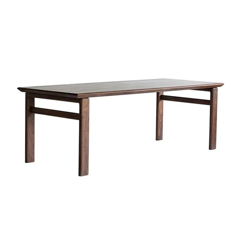 

Обеденный стол из североамериканского черного ореха, ветровой верстак из цельного дерева, прямоугольный простой современный чайный столик, обеденный стол