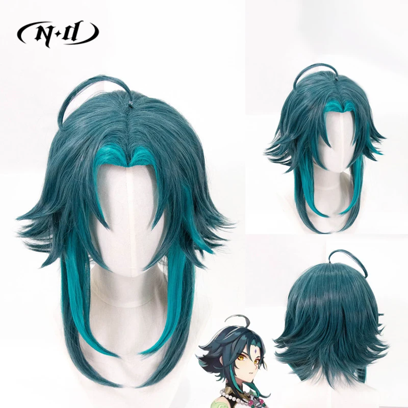 Parrucche Cosplay ND Xiao Parrucchino Genshin Impact Parrucche per capelli Cosplay per Comic Con Coser Costume Festa a tema Sintetico resistente al calore