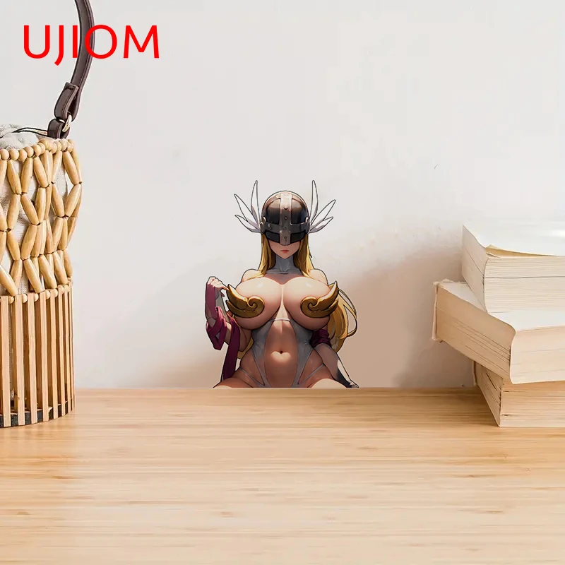 UJIOM 13cm Huge Breast NSFW Angewomon Digimon Anime Girl Wall Stickers Wardrobe Decal Personality Amusing Home Decoration