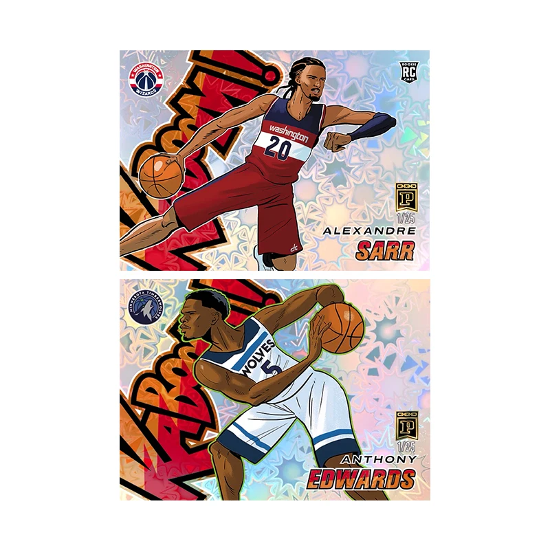 بطاقة نجمة كرة السلة بانيني محلية الصنع أنتوني إدواردز نيكولا جوكيتش كاري ويمبانياما مجموعة بطاقات اللعب هدية #5