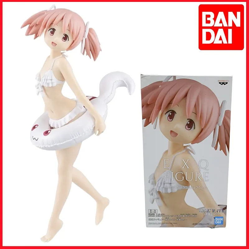 

21cm Anime Genuine Japan Sexy Swimming Exq Magical Girl Kaname Madoka Clothes Beautiful Girl Ornaments Action Toy Figure Gifts