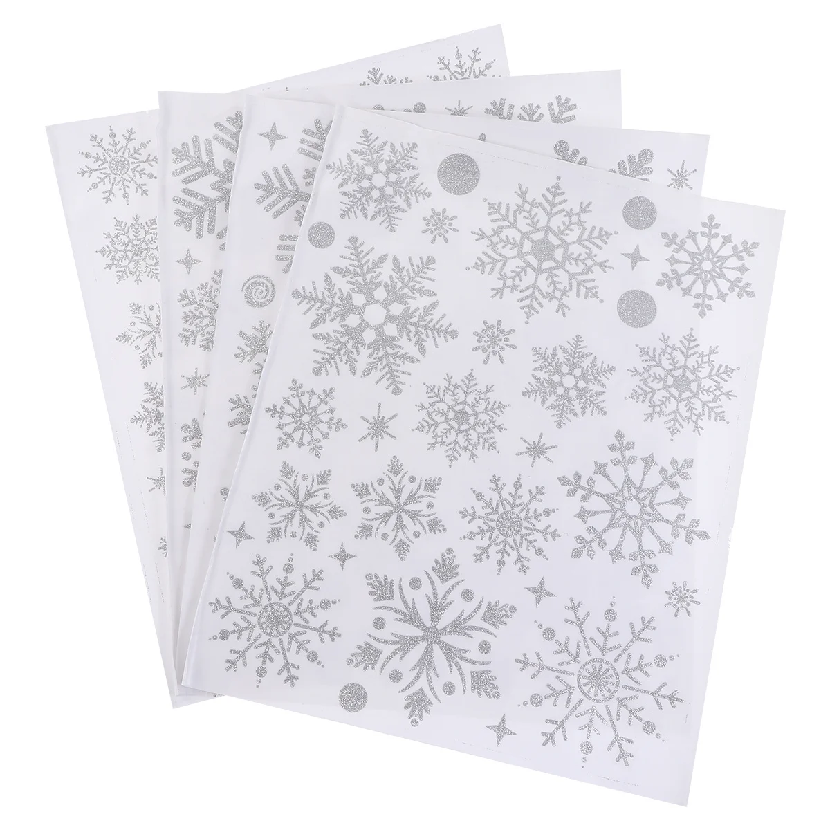 4 قطع من ملصقات ندفة الثلج لعيد الميلاد، شارات جدارية قابلة للإزالة لتزيين المنزل، ملصقات ندفة الثلج، ملصق قابل للإزالة #3