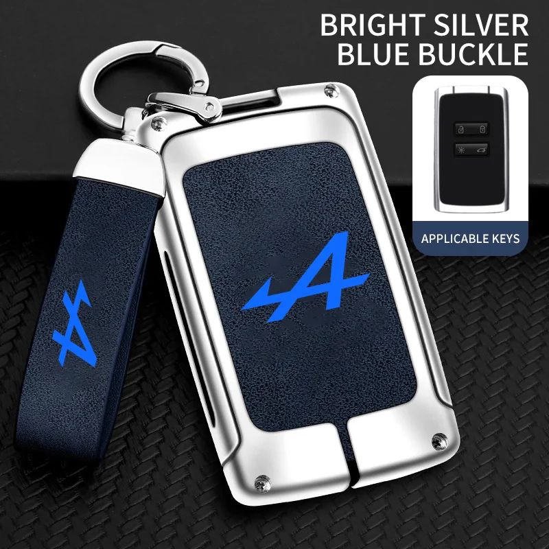 Funda de cuero y aleación de zinc para llave de coche, carcasa para Alpine A290 GTS A110 Espace Austral Renault Megane Logan Clio, accesorio para auto