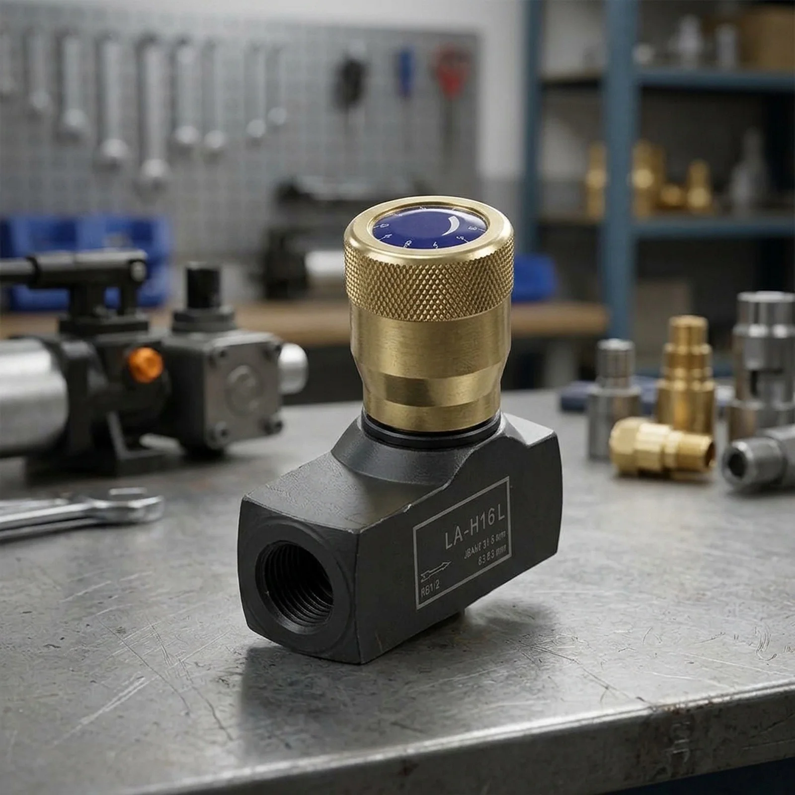 Black Manual Hydraulic Flow Control Valve NPT 1/4 3/8 1/2 3/4 Inch Compatible with Standard Hydraulic Circuits