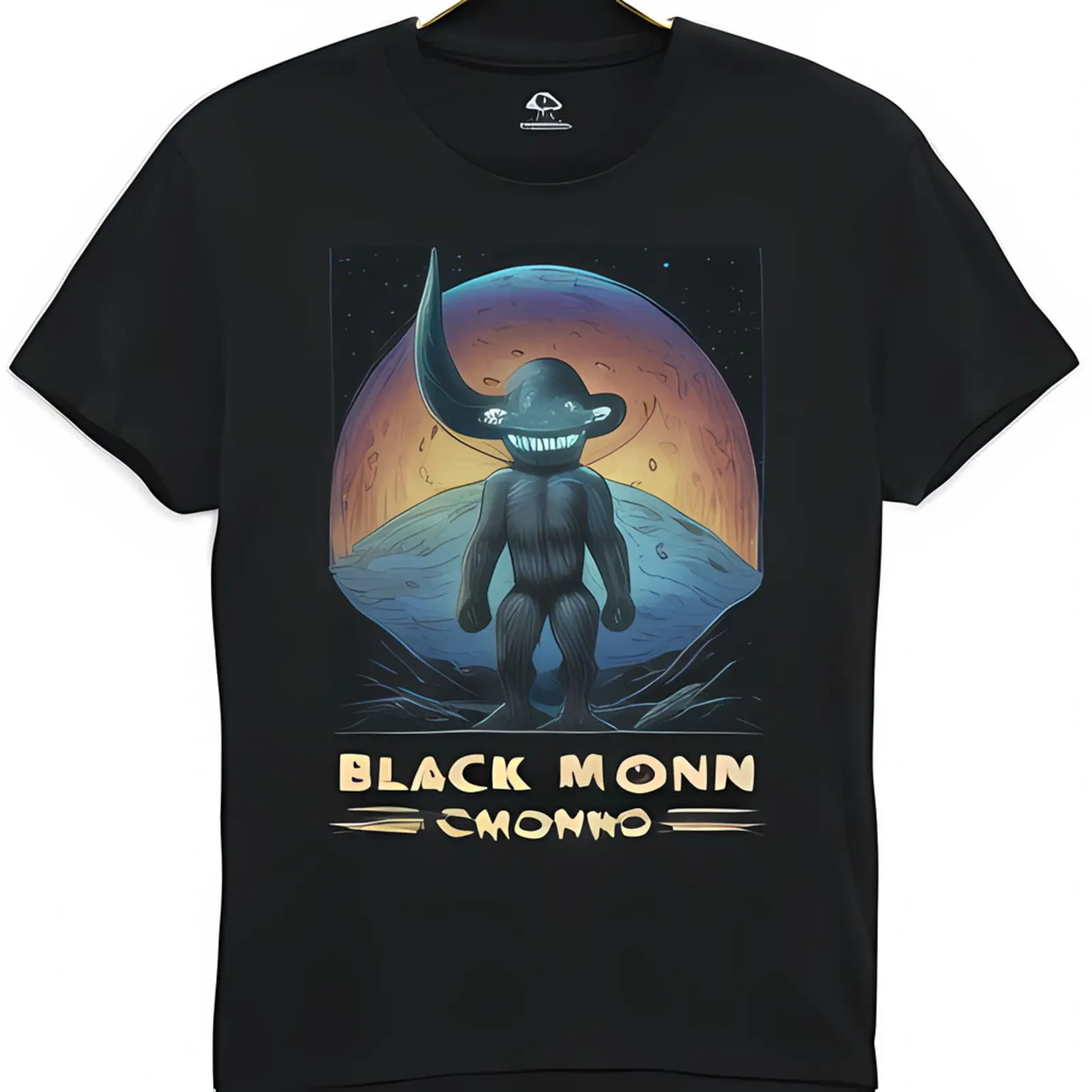 BLACK MONNO Sci Fi Fantasy T-Shirt with from Moebius in Space Design