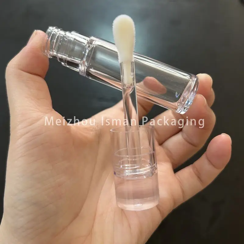 50Pcs Hot Sale Cylinder Full Clear 8ml Lip Gloss Container Refillable Mascara Wand Tubes Eyelash Growth Serum Bottle With Brush