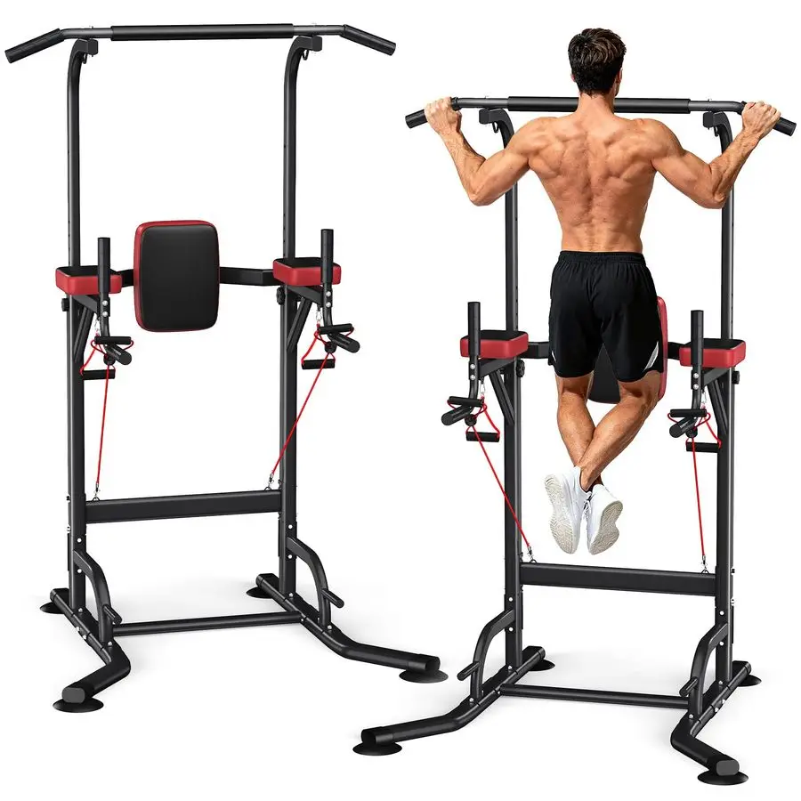 

Power Tower Pull Up Bar Station, 450LBS Stable Power Tower Training HeavyDuty Fitness Equipment for Home Gym Customizable