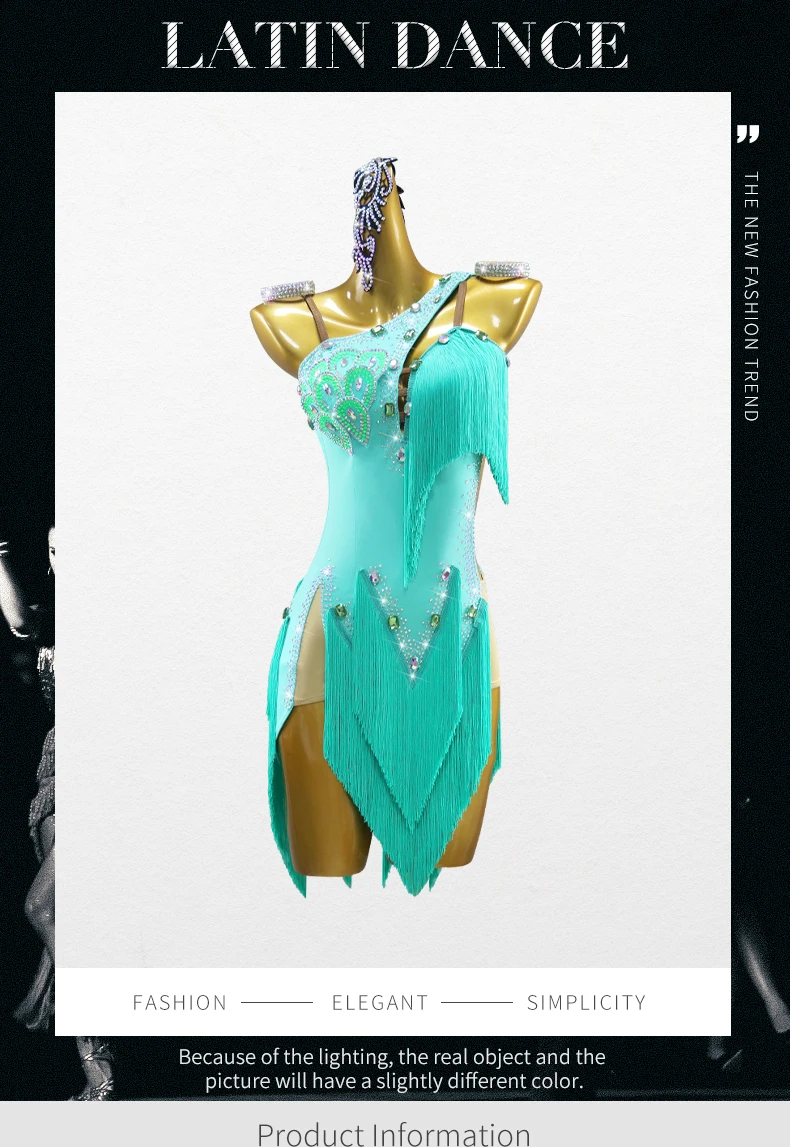Lateinamerikanisches Tanzkleid für Wettbewerbe, Abschlussball 2026, Abschlussball-Outfits, Damen-Kostüme, Mädchen-Tanzkleidung, Sport, Amerikanisch, Erwachsene, Elegantes Karnevalskostüm – Detail 2