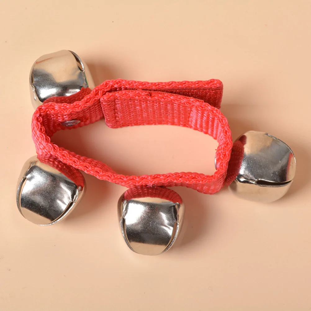 5 قطع من أجراس المعصم الملونة للرضع أساور خشخيشة للأطفال وحفلات الرقص وإكسسوارات المعصم للتشجيع باللون الأزرق والوردي والأحمر #2